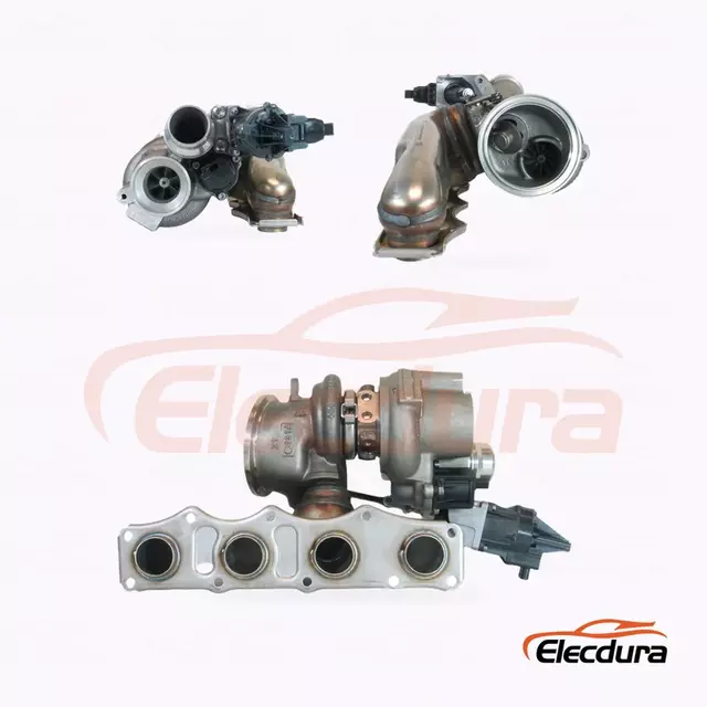 Turbodmychadlo Elecdura TD04LR6 49477-02021 OE 11657634486 kompletn&iacute; sestava pohled zepředu