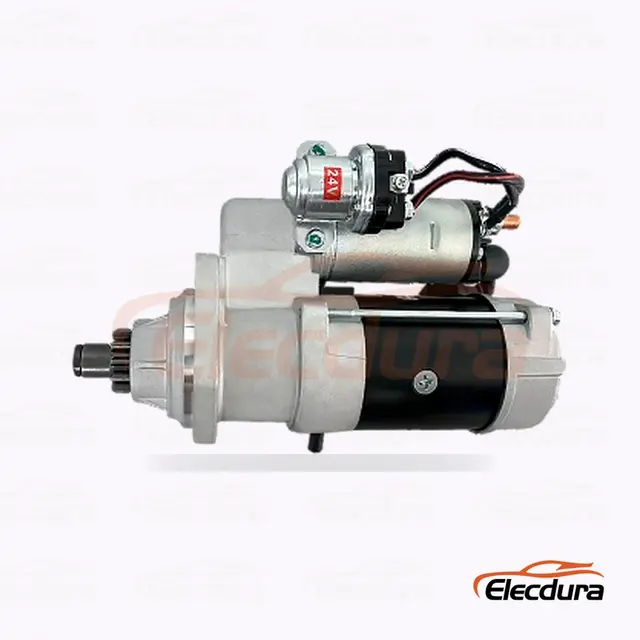 UD18487S Doosan D&eacute;marreur , 24V 4 kW 11 dents, vue lat&eacute;rale compl&egrave;te