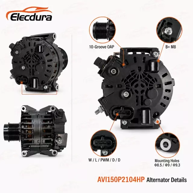 Alternator AVI150P2104HP 24V 180A z kołem pasowym OAP 10-rowkowym do Scanii
