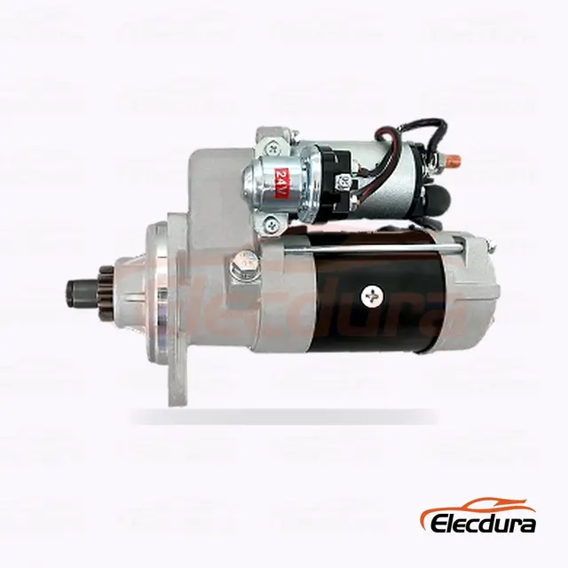 19080025 Daewoo DH225-7/ 29MT Motor starter , 24V 7 kW 11 Gigi, Tampak Samping Lengkap