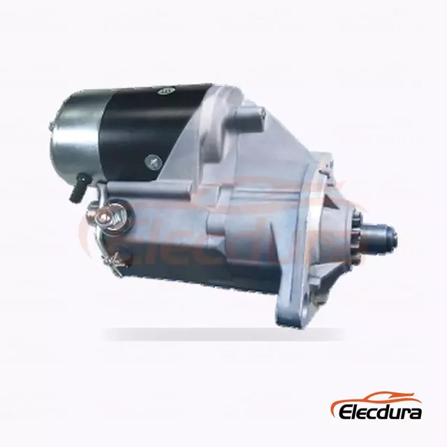 28100-2323 Hino J08C-drevet Ranger Truck Startmotor, 24V 4,5kW 11 t&aelig;nder, komplet set fra siden