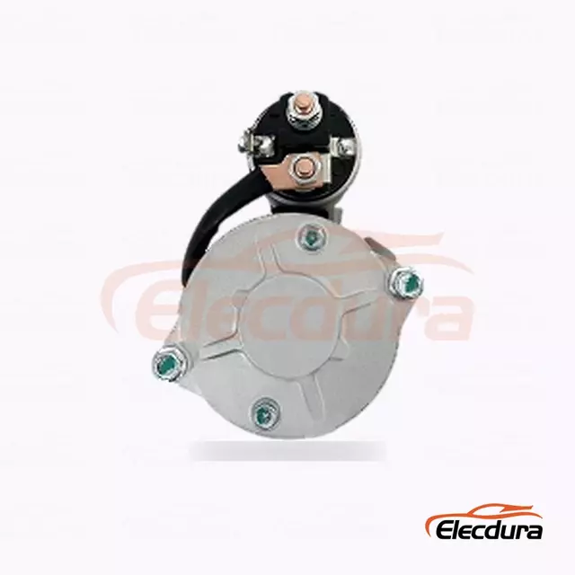 M008T75971 Motor de partida para caminh&atilde;o Mitsubishi Canter 4M42, 12V 2,2kW 9 dentes, vista do terminal traseiro