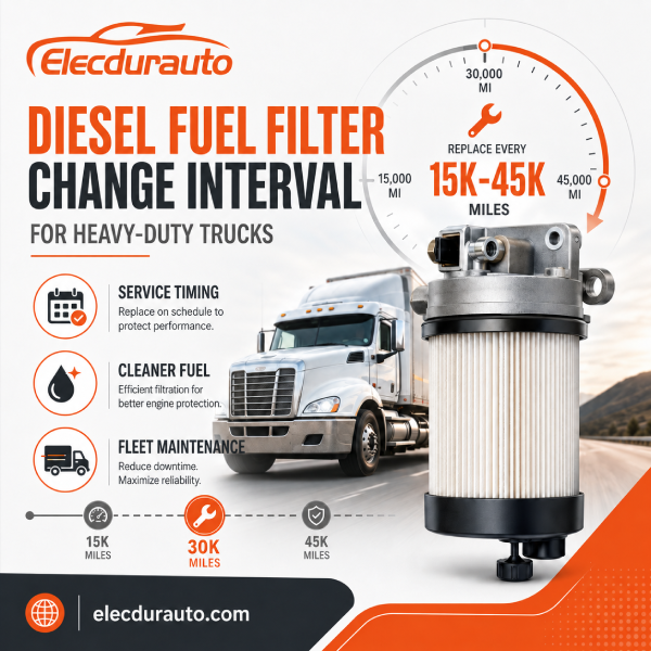 Intervalo de troca do filtro de combust&iacute;vel diesel para caminh&otilde;es pesados