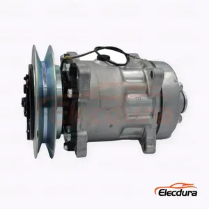 Compresseur A/C robuste 7H15 12V 1C 158 mm pour &eacute;quipement agricole Kubota version 12V