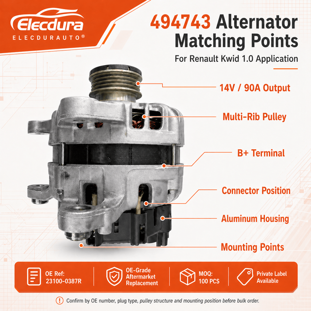 494743 / 23100-0387R Alternador para Renault Kwid