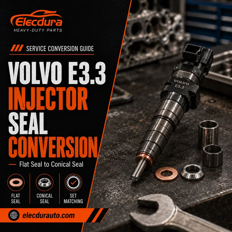 Volvo E3.3 Injector Conversie etanșare plată &icirc;n conică: &icirc;nlocuire manșoane și set
