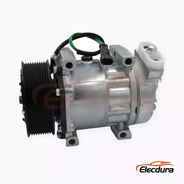 7H15 24V 10PK 123 mm nagy teherb&iacute;r&aacute;s&uacute; kl&iacute;makompresszor FAW Jiefang JH6 k&uuml;rtportos 10PK verzi&oacute;hoz