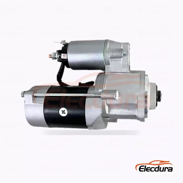M2T65271 Start&eacute;r Mitsubishi S4E a S4F, 24V 3,2kW, 11 zubů, kompletn&iacute; bočn&iacute; pohled