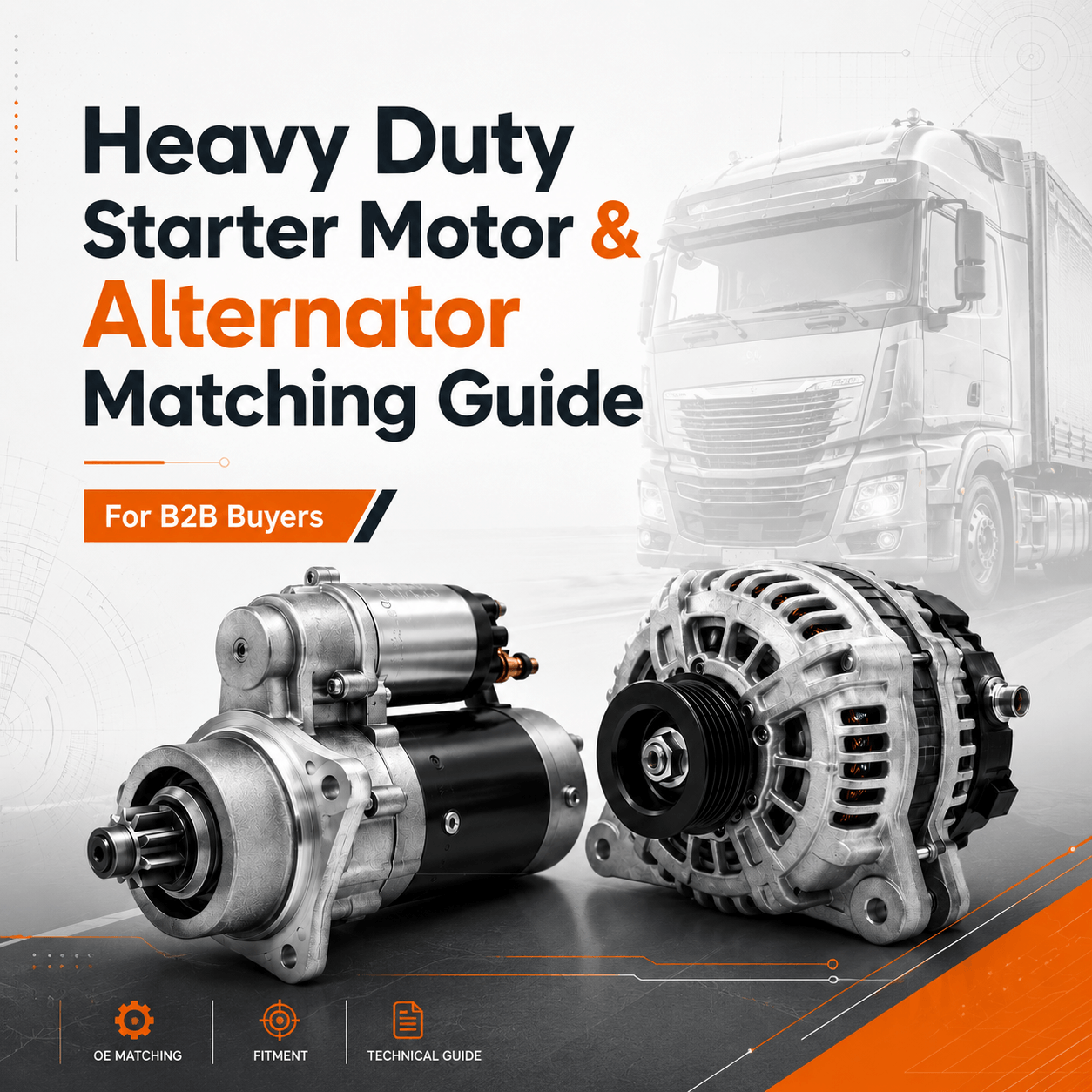 Heavy Duty Startmotor og Generator Matching Guide til B2B k&oslash;bere