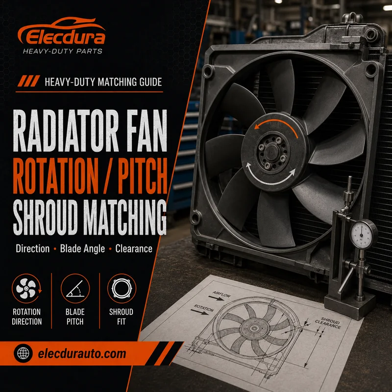 Pencocokan Radiator Kipas pendingin : Rotasi, Jarak Bilah, Kedalaman Hub, dan Cakupan Selubung