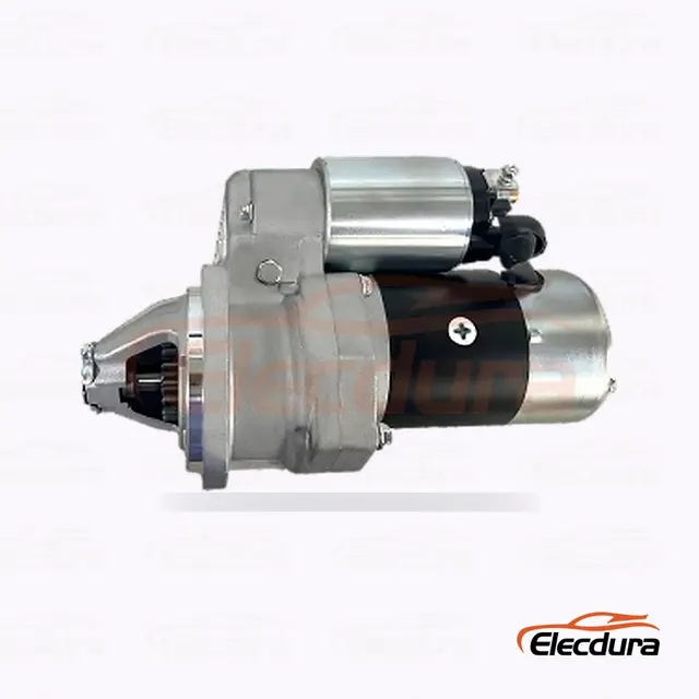 S25166 มอเตอร์สตาร์ทแบบฮิตาชิสำหรับ Yanmar 4TNV84T, 24V 4.5kW 15 ฟัน, มุมมองเทอร์มินัลด้านหลัง