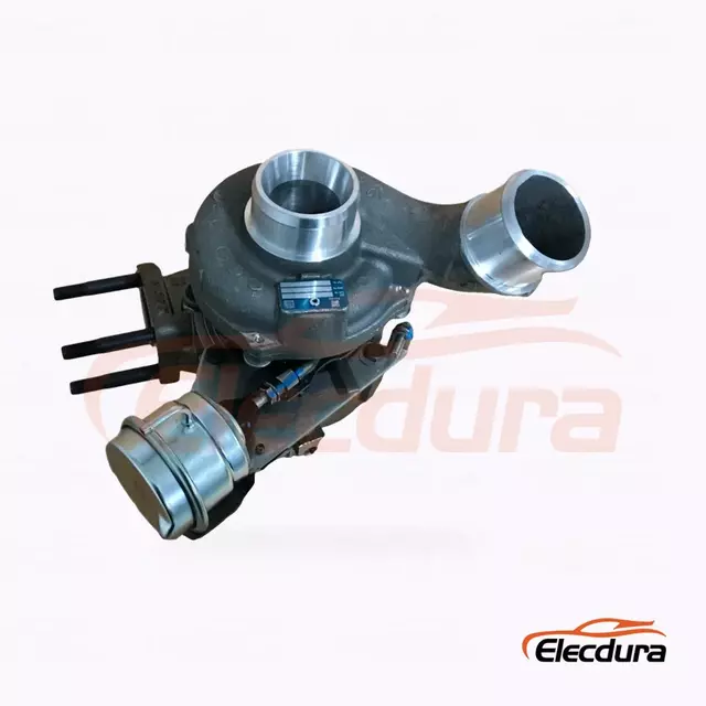 Elecdura BV43 Turbodmychadlo 53039700122 OE 28200-4A470 pohled na kompletn&iacute; sestavu kompresoru a skř&iacute;ně turb&iacute;ny
